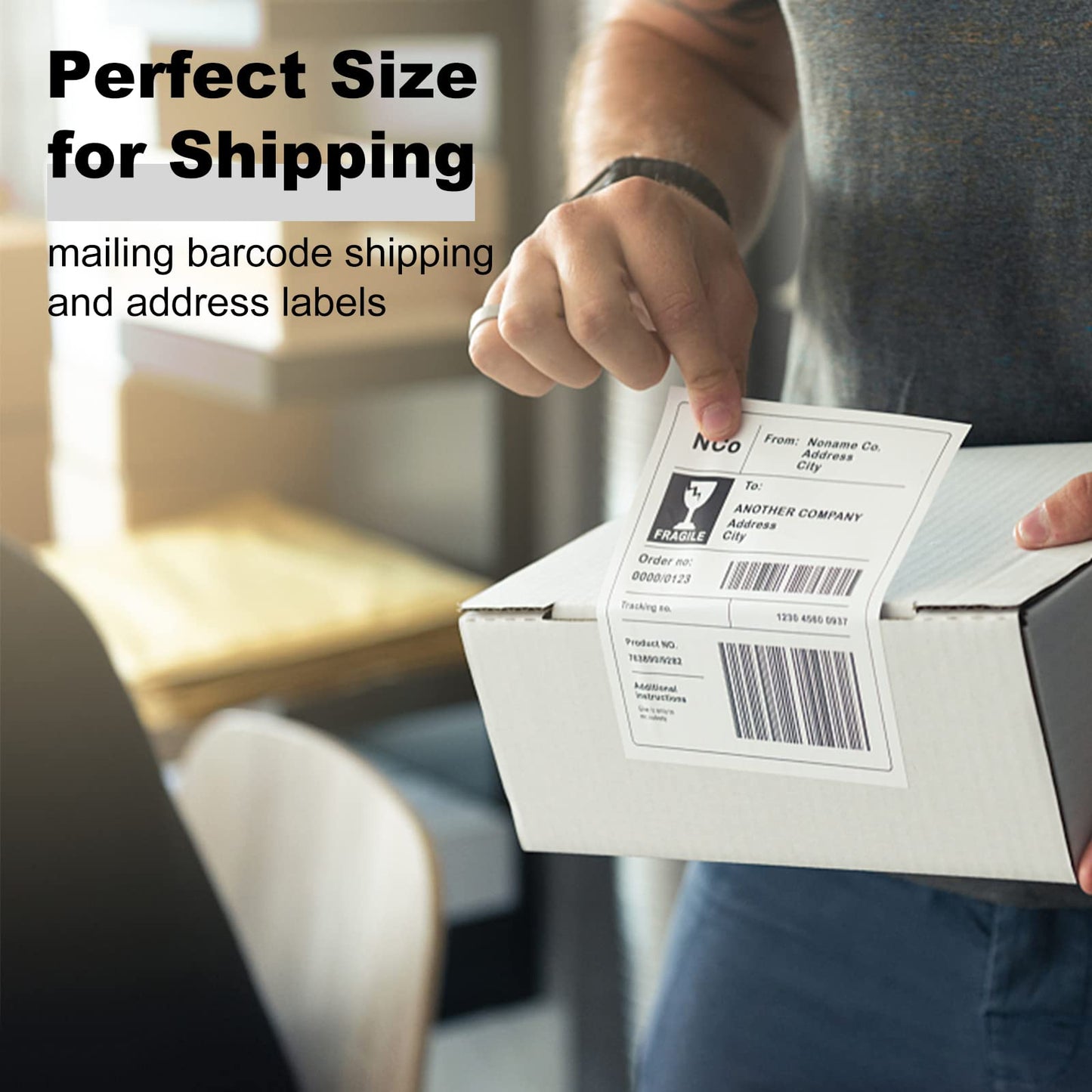 Sticker Paper, BESTEASY 8.5" x 11" Full Sheet Label Stickers for Laser Inkjet Printer, Self Adhesive Printer Paper Shipping Labels, White Matte Mailing Label Stickers (100 Sheets,100 Labels)
