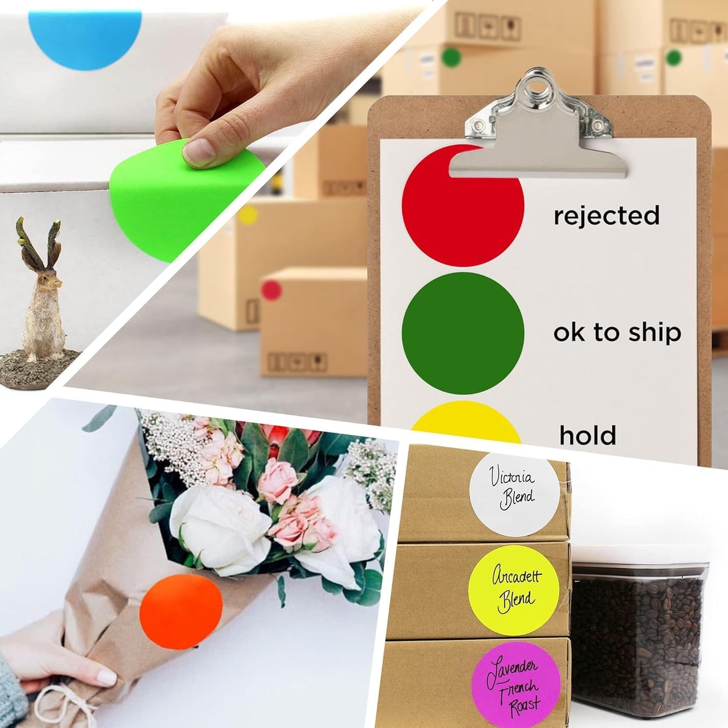 ChromaLabel Yellow Dots 3 Inch Round Labels, Color Coding Yellow Stickers, Easy to Write On Round Colored Stickers, 500 Sticky Dots per Roll