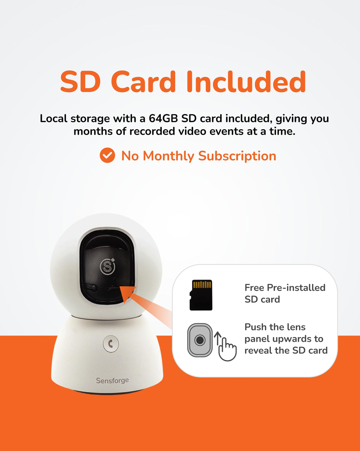 SensForge 2.5K Pan-Tilt Security Camera, 360° Dual-Band WiFi Camera for Home, Free AI Human & Pet Detection, 2-Day Cloud + 64GB SD Storage, Two-Way Talk, Optional AI + Storage Upgrade (1, White)