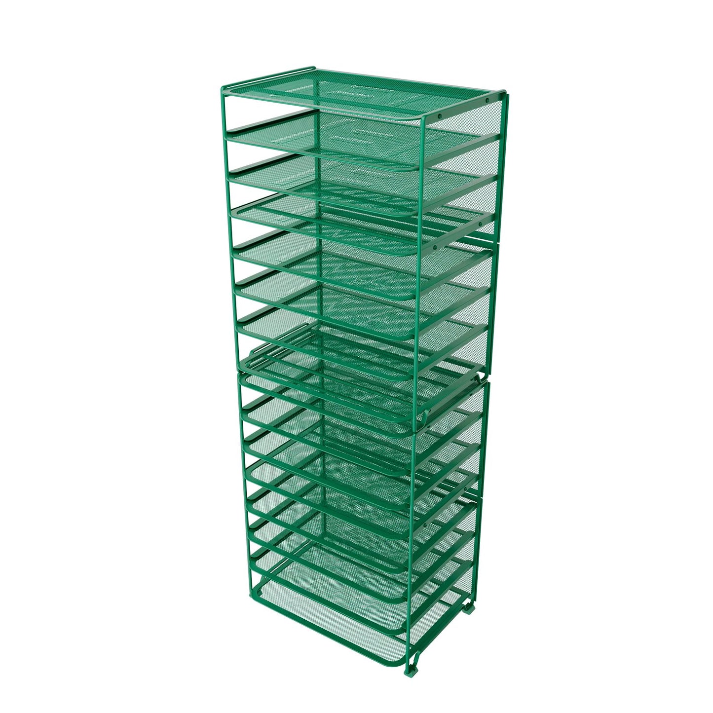 Simple Trending 2 Pack 8 Tier Letter Tray Paper - Mesh Desk File Organizer for Office School Desktop, Green