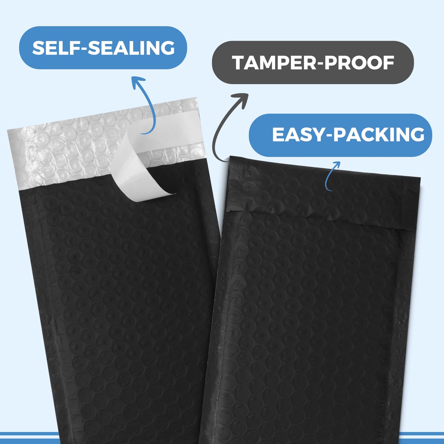 110-Pack Bubble Mailer 4'' x 8'' - Self-Sealing Waterproof Small Mailing Envelopes Padded Lightweight Shipping Bags for Accessories, Small Parts, Jewelry, Trading Cards, Compact Items 4x7 Usable Space