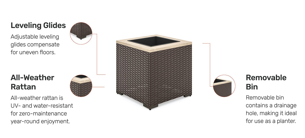homestyles 6800-24 Palm Springs Outdoor Planter, Beige/Brown