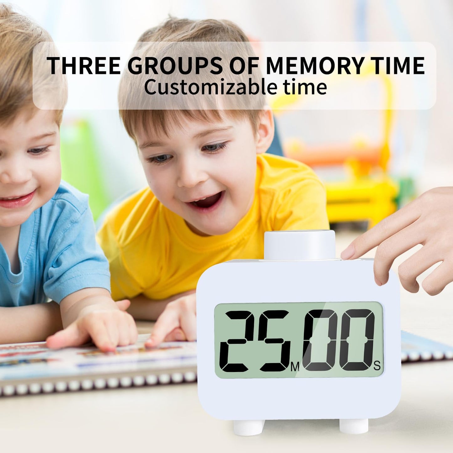 FesOuma Digital Timers, Digital Kitchen Timer for Cooking,Countdown Countup Timer for Classroom,Gym Timer Fitness with Knob Rotating,Quick Memory Presets, Automatic Standby