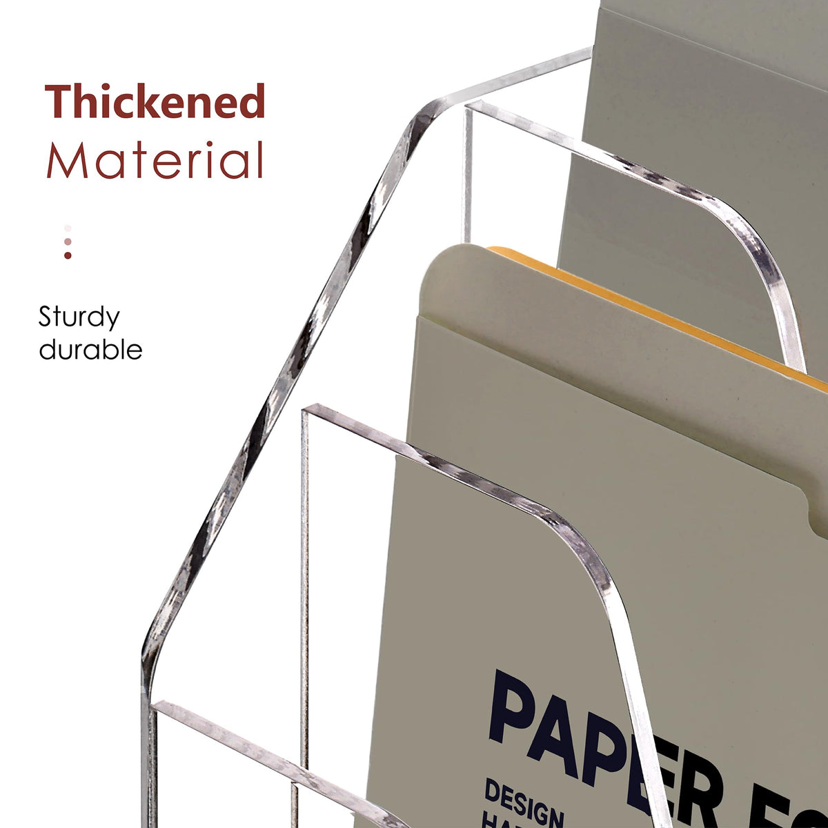 DINGHUO Acrylic Hanging Wall File Folder Organizer for Desk, Clear 3 Tier Document Paper Magazine Holder for Home, Office Organization, School - 1 Pack