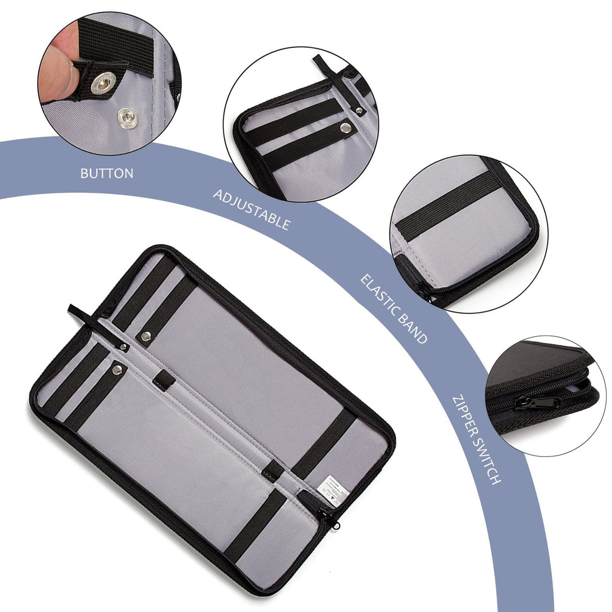 Iristide Travel Tie Case, Portable Waterproof Necktie Cufflinks Storage Box Tie Holder Stored up to 4-5 Ties - Black
