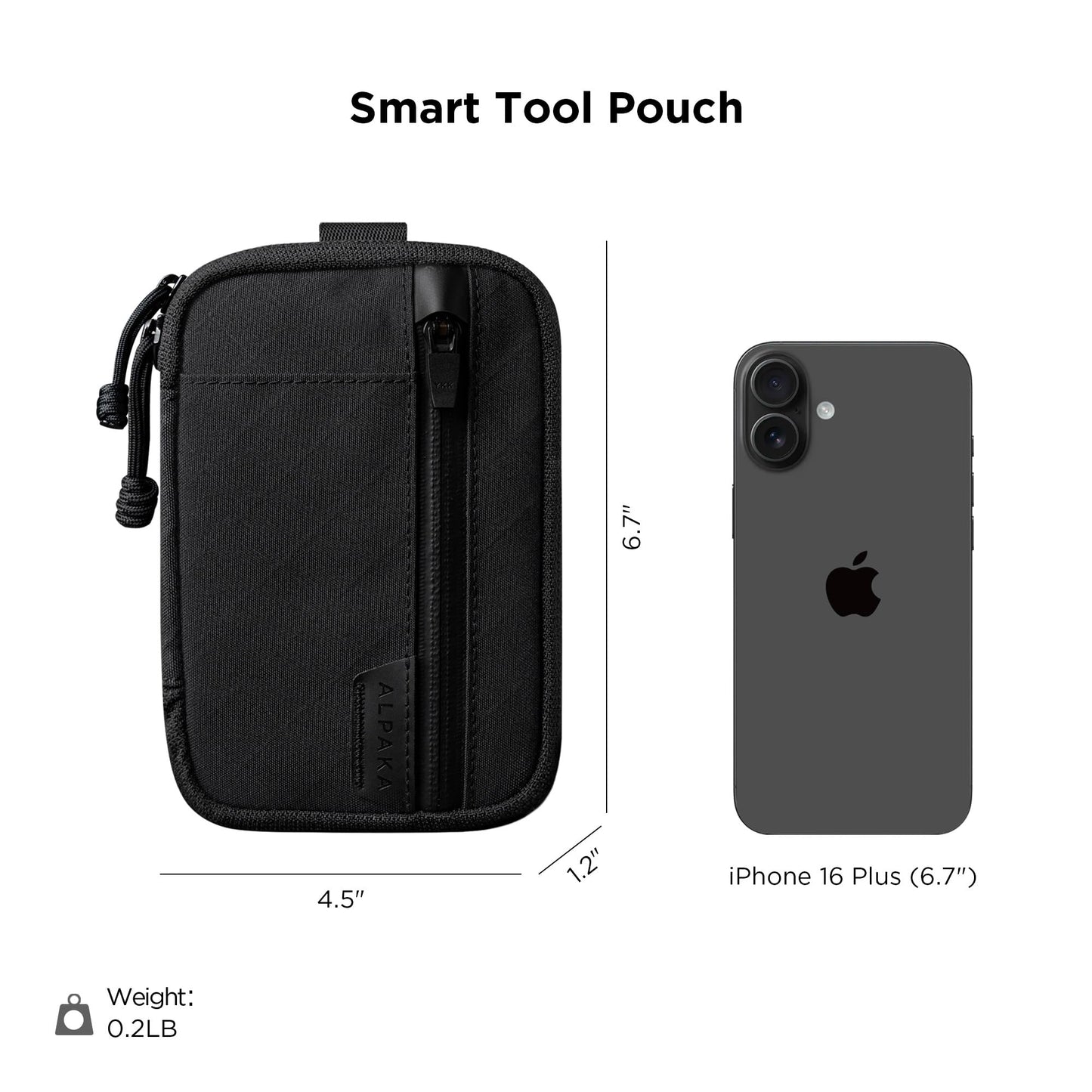 ALPAKA Admin Pouch Pro EDC Organizer - Small Tool Pouch with Smooth Zipper, Weatherproof Storage for Electronics, Cables, Travel Accessories - Black Axogrid 300D Fabric