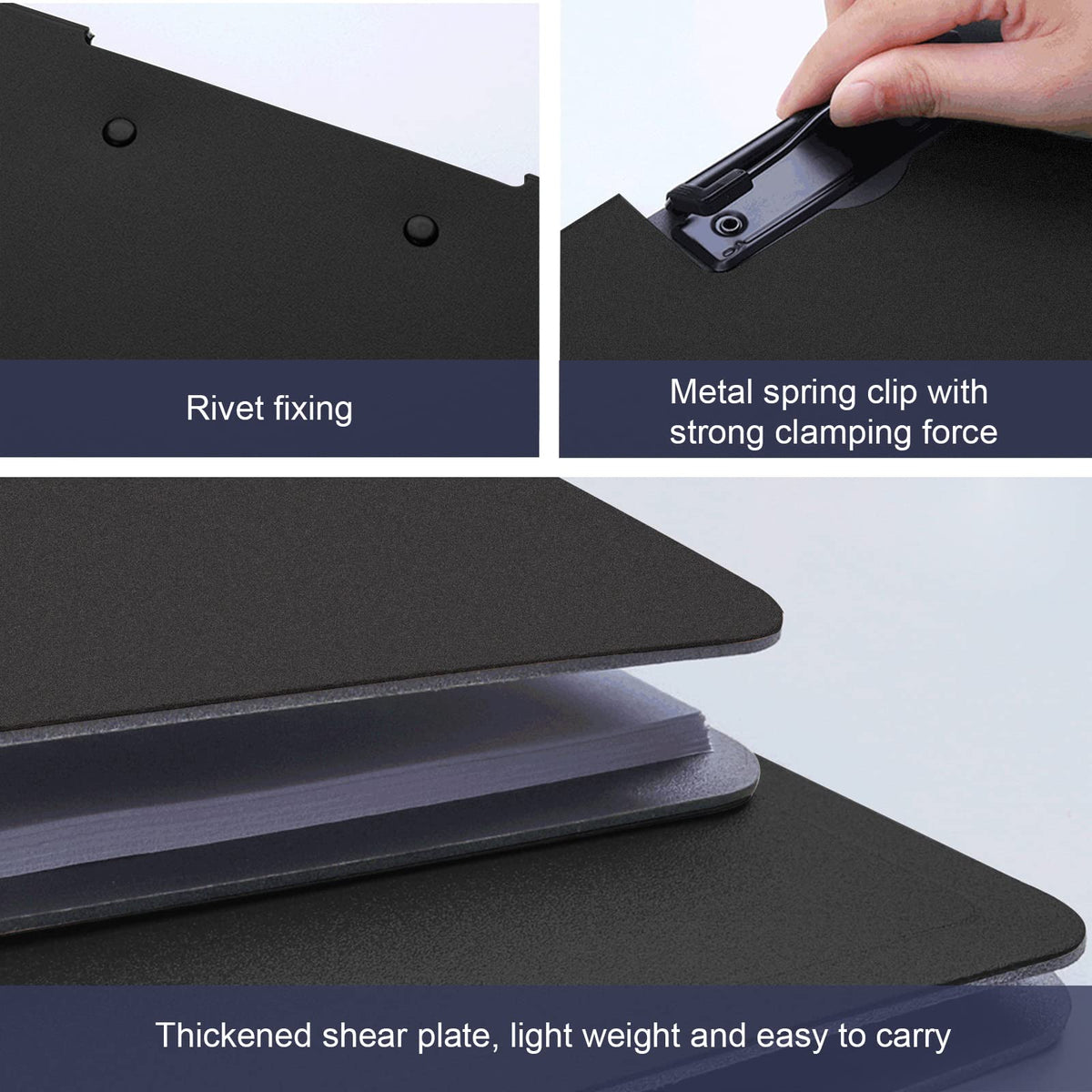 CATOOMUU A4 Foldable Clipboard with Binders 5 Pack, 360° Cover Flip Clipboard, Plastic Privacy File Folder with Storage for Nursing, Students, Office
