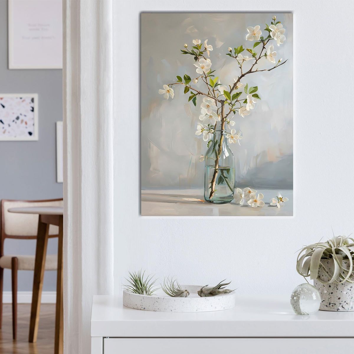 daktenn Wall Art for Bathrooms Art Wall Decor Floral Canvas Wall Art Bathroom Pictures Wall Decor for Bathroom Bedroom Livingroom 12x16 Inches
