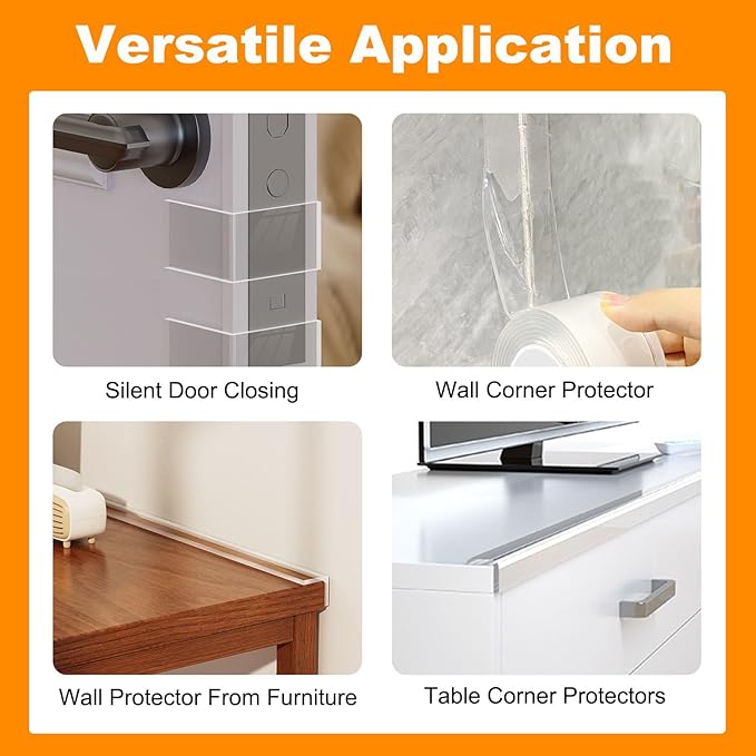 Clear Soft Corner Protectors for Furniture Strip, 2 in x 13.12 FT Edge Bumper