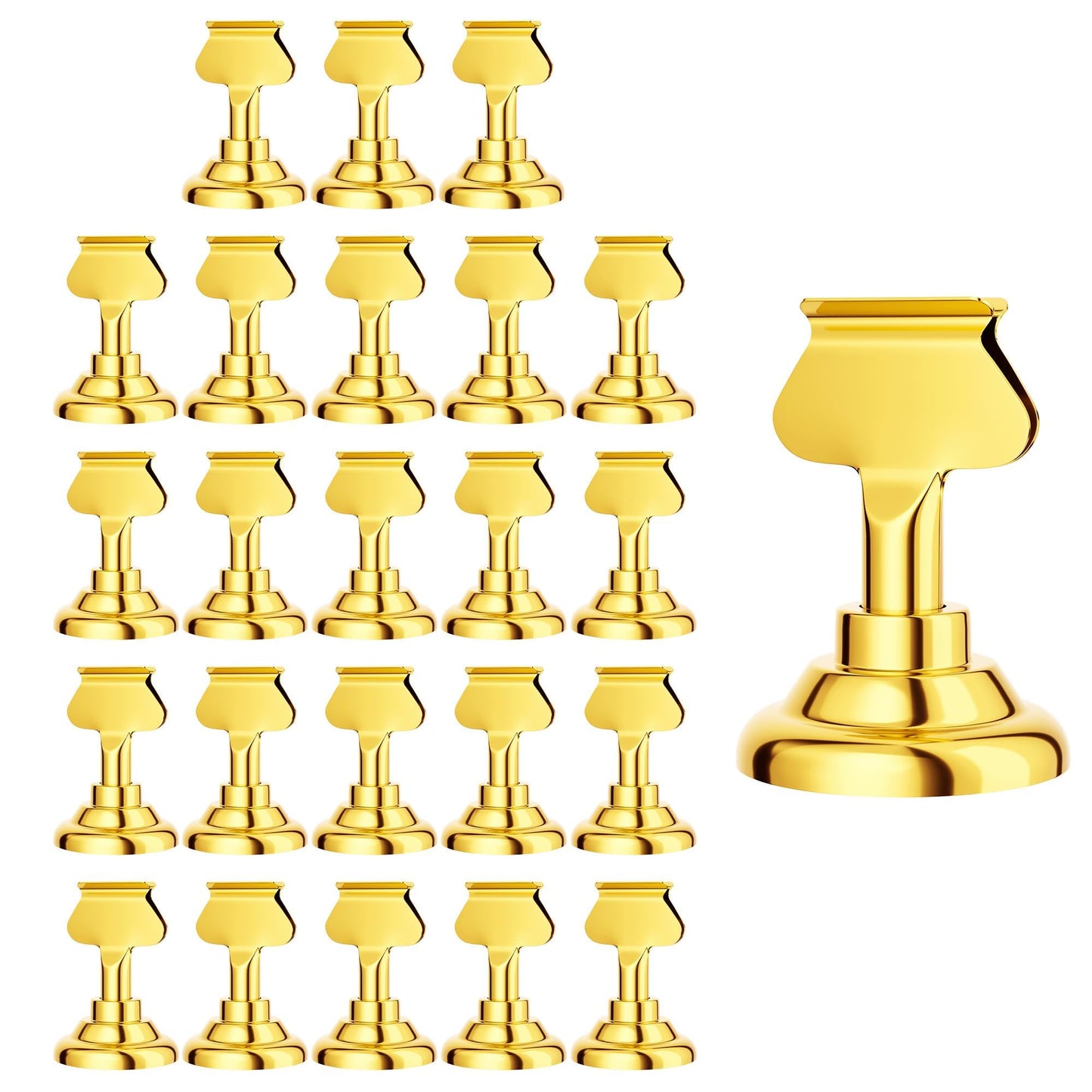 Urban Deco 24 Pieces Table Card Holder Place Card Holders 1.7 inches Gold Steel Card Holders for Photos, Food Signs, Memo Notes, Weddings, Restaurants, Birthday(Gold 24PK)