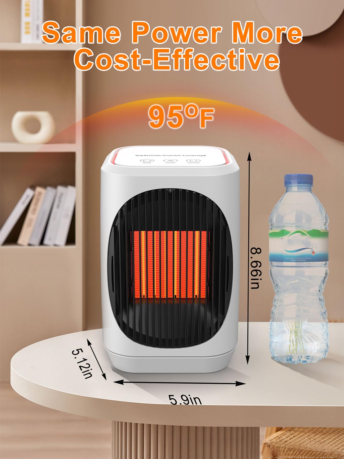 iFTY Small Space Heater for Indoor Use, Portable Electric Heaters with 3 Modes, 70° Oscillation, Remote Control, Overheating Protection, 1500W PTC Ceramic Fast Safety Heating For Bedroom Office Desk