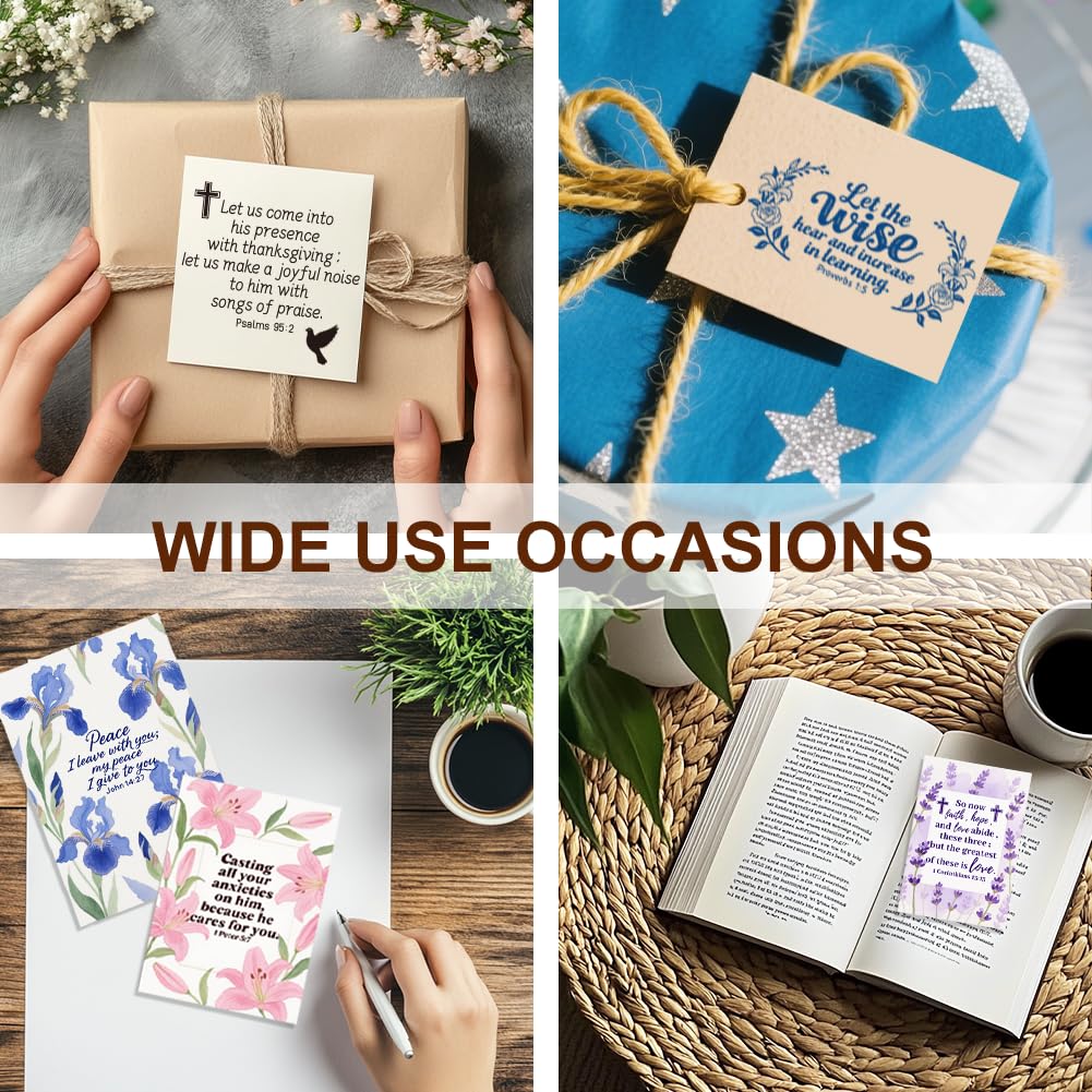 GLASSWINDS 6Pcs Christian Bible Verse Clear Stamps for Card Making Easter Blessing 20 Craft Ink Pad 3 Acrylic Stamp Block Silicone Stamp with Greeting Words Rubber Stamps for Crafting DIY Scrapbooking