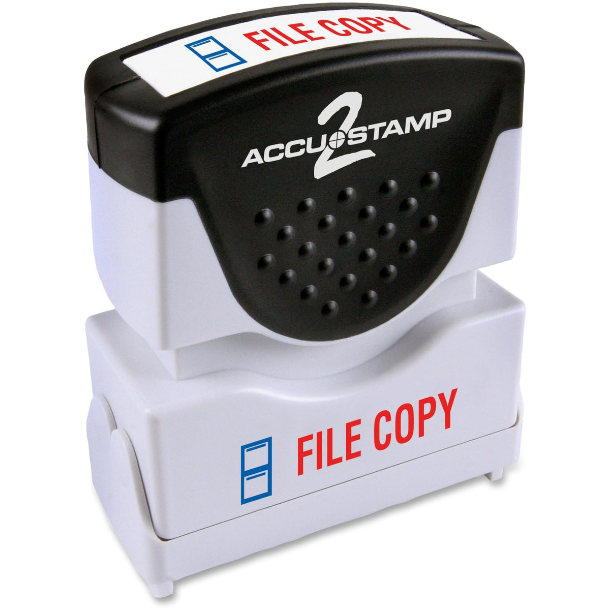 AccuStamp2 File Copy Stamp, Shutter Pre-Inked One-Color File Copy Stamp, 1/2" x 1 5/8" Impression, Red Ink