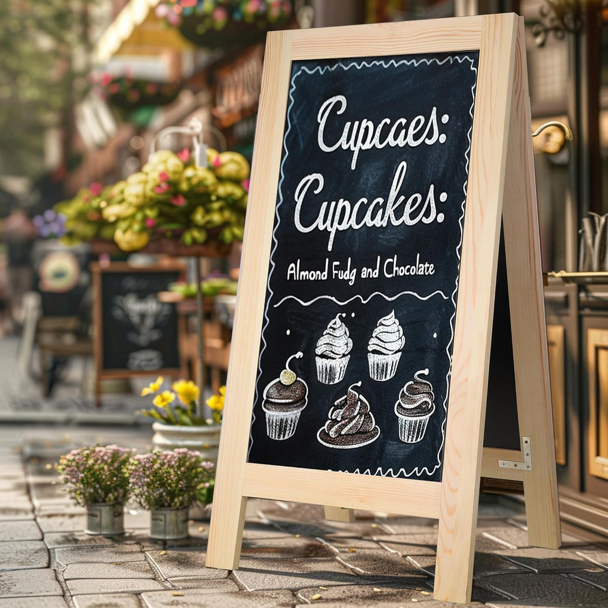20x40 Inch Chalk Board Sign, Chalkboard Signs, A Frame Menu Easel, Sandwich Outdoor Large Standing Blackboard, Business for Outside Businesses Sidewalk - Pizarras Pizarrones Negocios