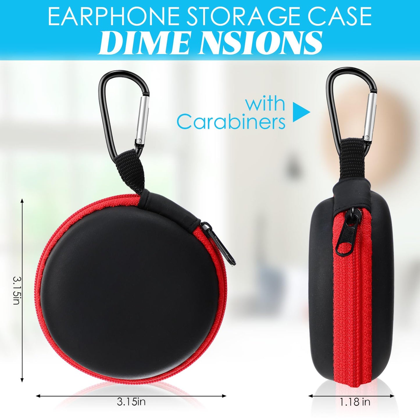Abbylike 30 Pack Headphone Case Earphone Earbud Headset Carrying Case Holder Hard EVA Headset Travel Pouch Square Storage Bag Cell Phone Accessories Organizer with Hook for Memory Card Chip