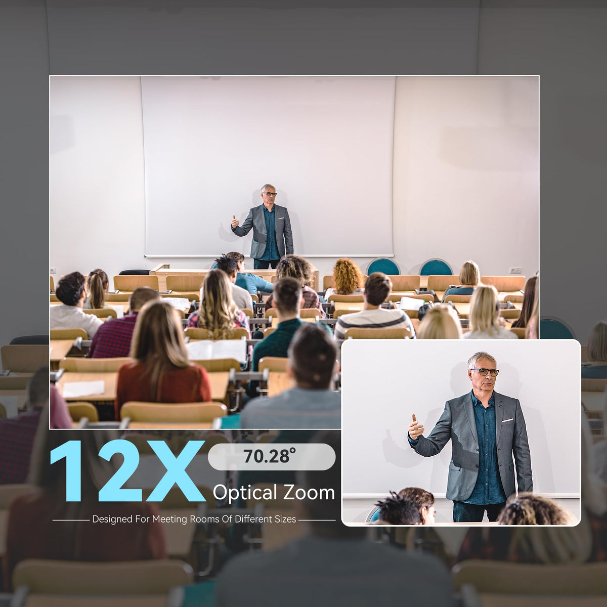 Tenveo 4K PTZ Conference Room Camera System, AI Auto-Tracking 12X Optical Zoom USB3.0 HDMI PTZ Camera and Bluetooth Speakerphone with 2 Expansion Mics Kit Wide Angle for Large Room Meetings