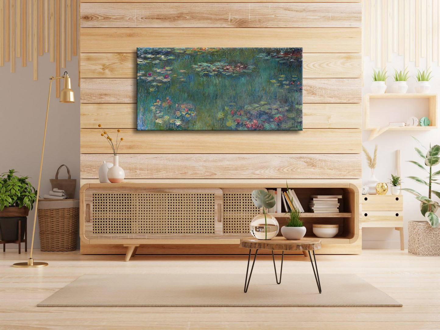 Wieco Art Water Lilies Canvas Prints Wall Art of Claude Monet Famous Oil Paintings Reproduction Artwork Large Classic Flower Lake Pictures Artwork for Bedroom Living Room Home Decorations