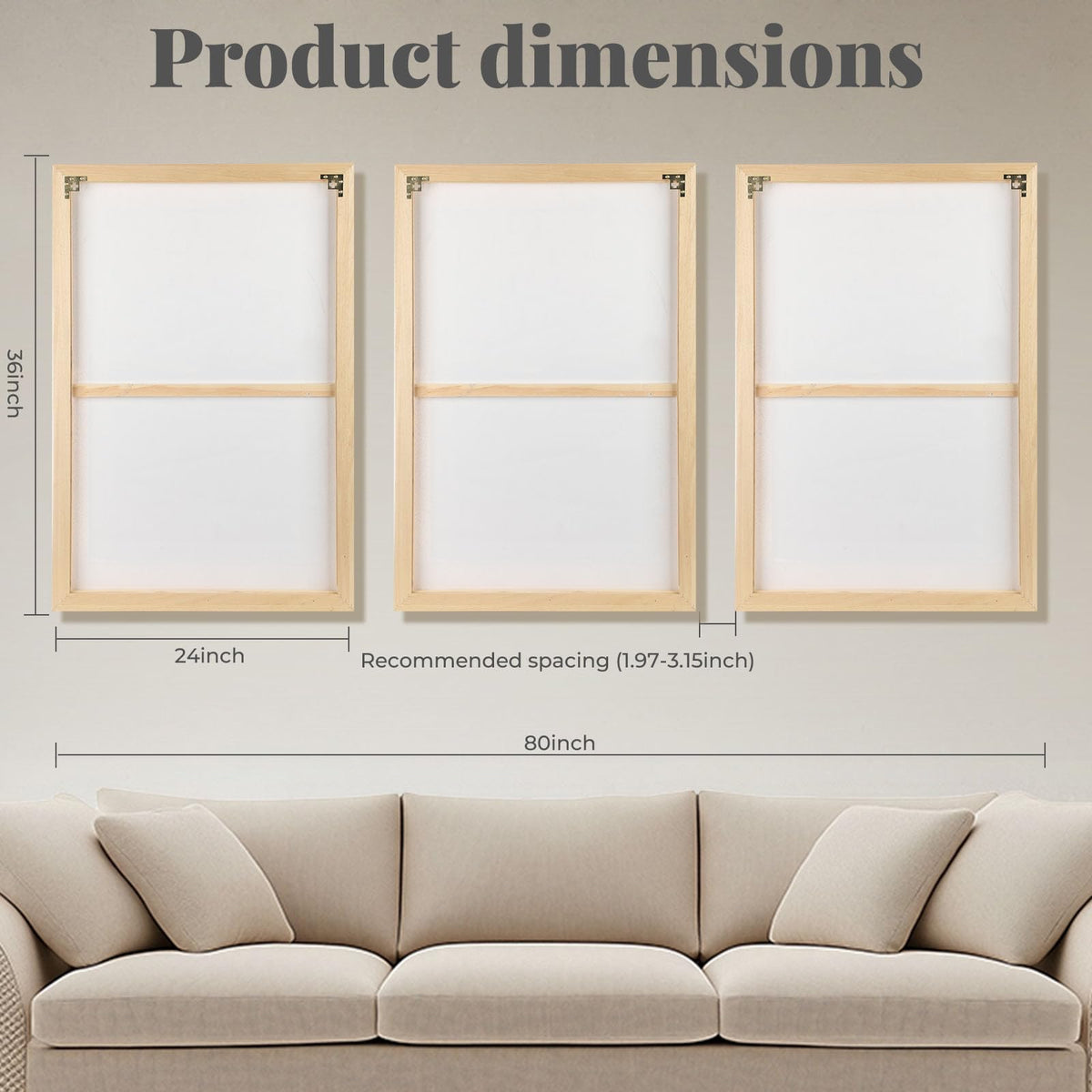 Framed 3D Textured Boho Neutral Abstract Wall Art for Bedroom, 3 Piece Mid Century Modern Artwork for Walls, Creamy White Brown Relief Sculptures for Diningroom Hallway Wall Decor 16x24 In