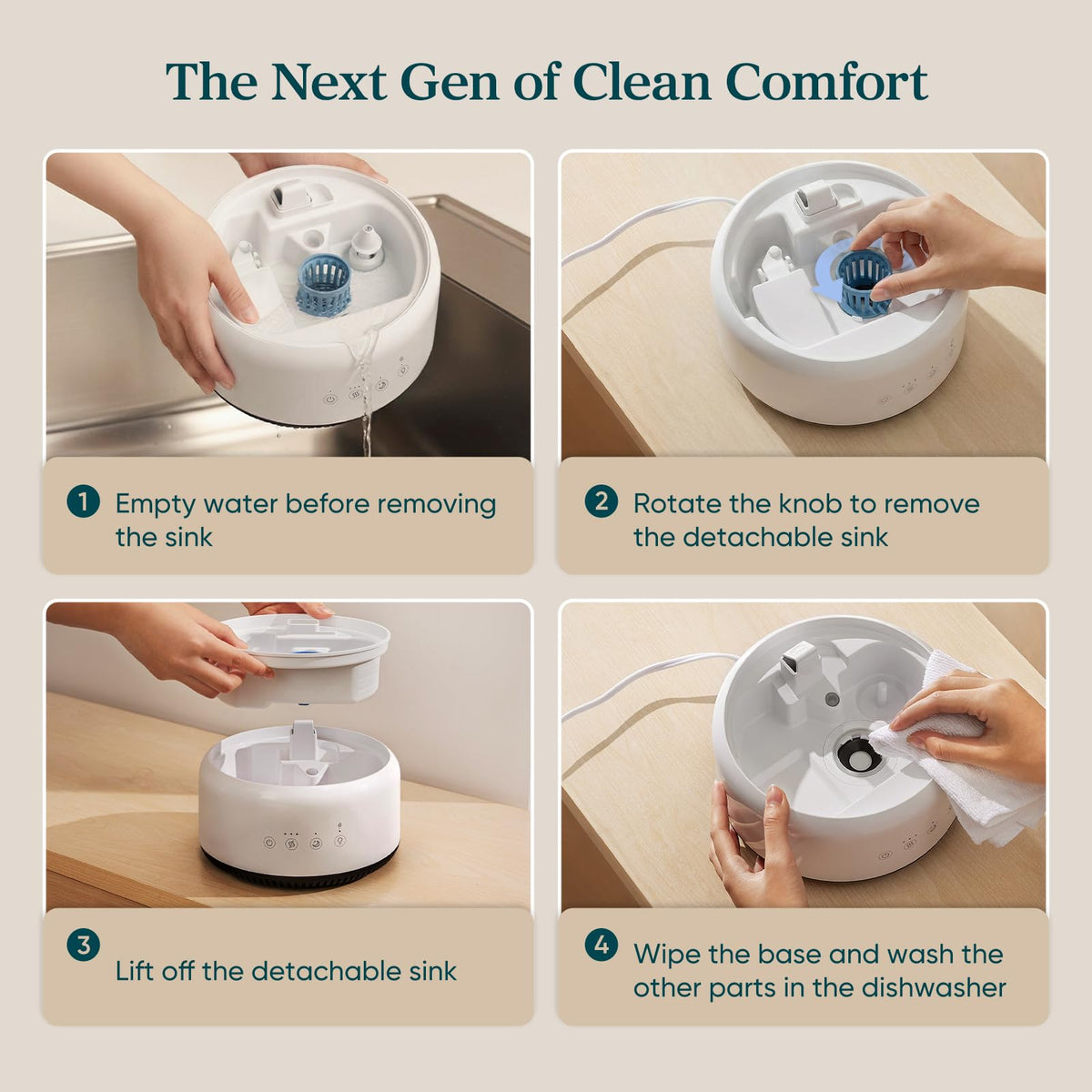 LEVOIT Humidifiers for Bedroom, 4.2L Top Fill for Large Room with 42H Runtime, Dishwasher Safe Design Easy to Clean, 21dB Quiet Cool Mist for Baby, Plants, Night Light, Essential Oil Diffuser, White