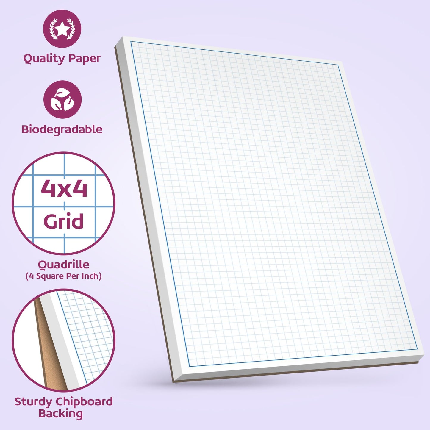 Graph Paper Pad for Blueprint Drawings, Drafting, Engineering Drawing, and Planning - Graph Paper 11x17 Blueprint Quadrille Grid Paper Pads with Blue Lines, High Brightness 50 Sheets (1-Pack)