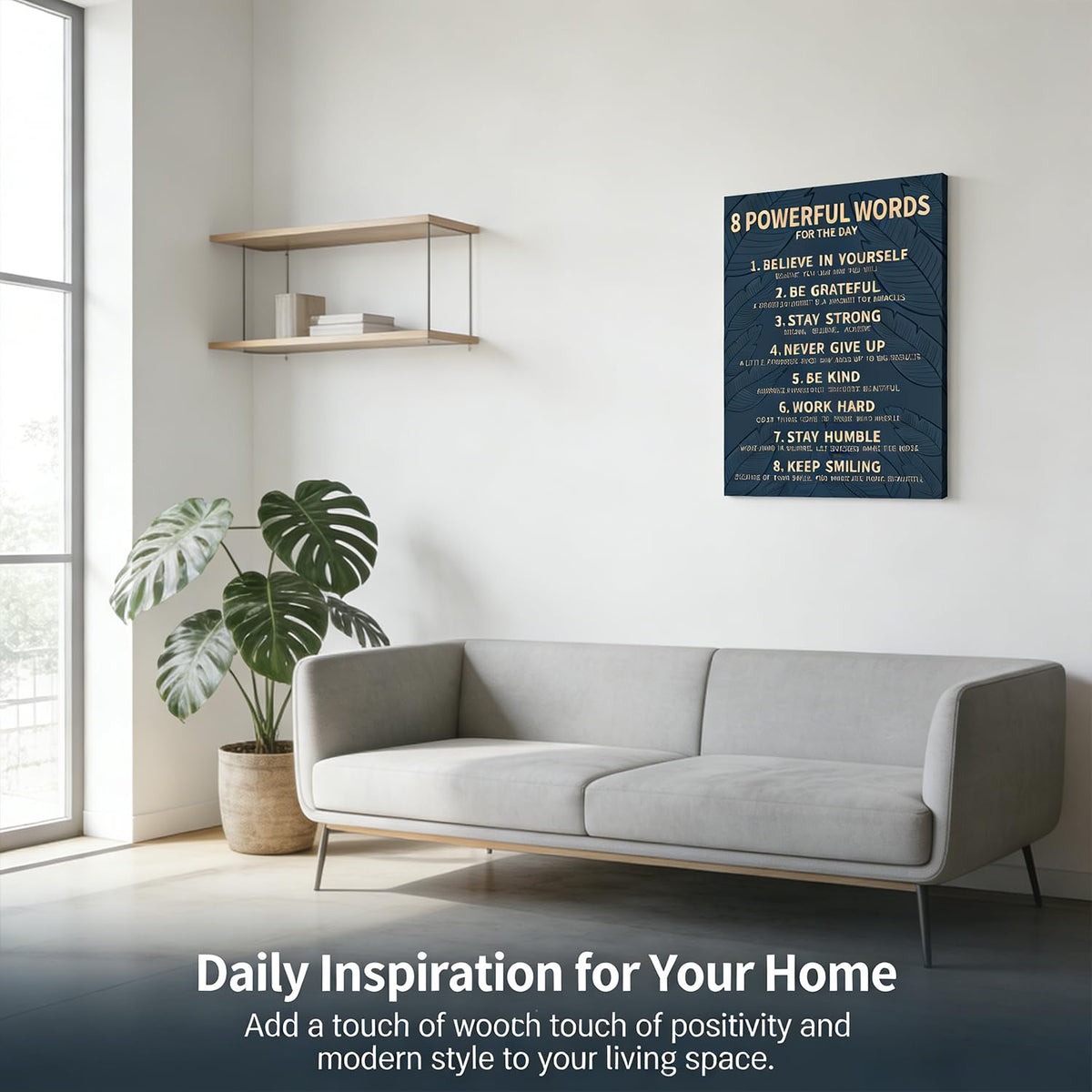 8 Rules of Life Canvas Wall Art Motivational Office Painting Picture Wall Decor Inspirational Positive Sayings Poster Print Artwork for Office School Library Decor 12x16 in Wrapped Canvas