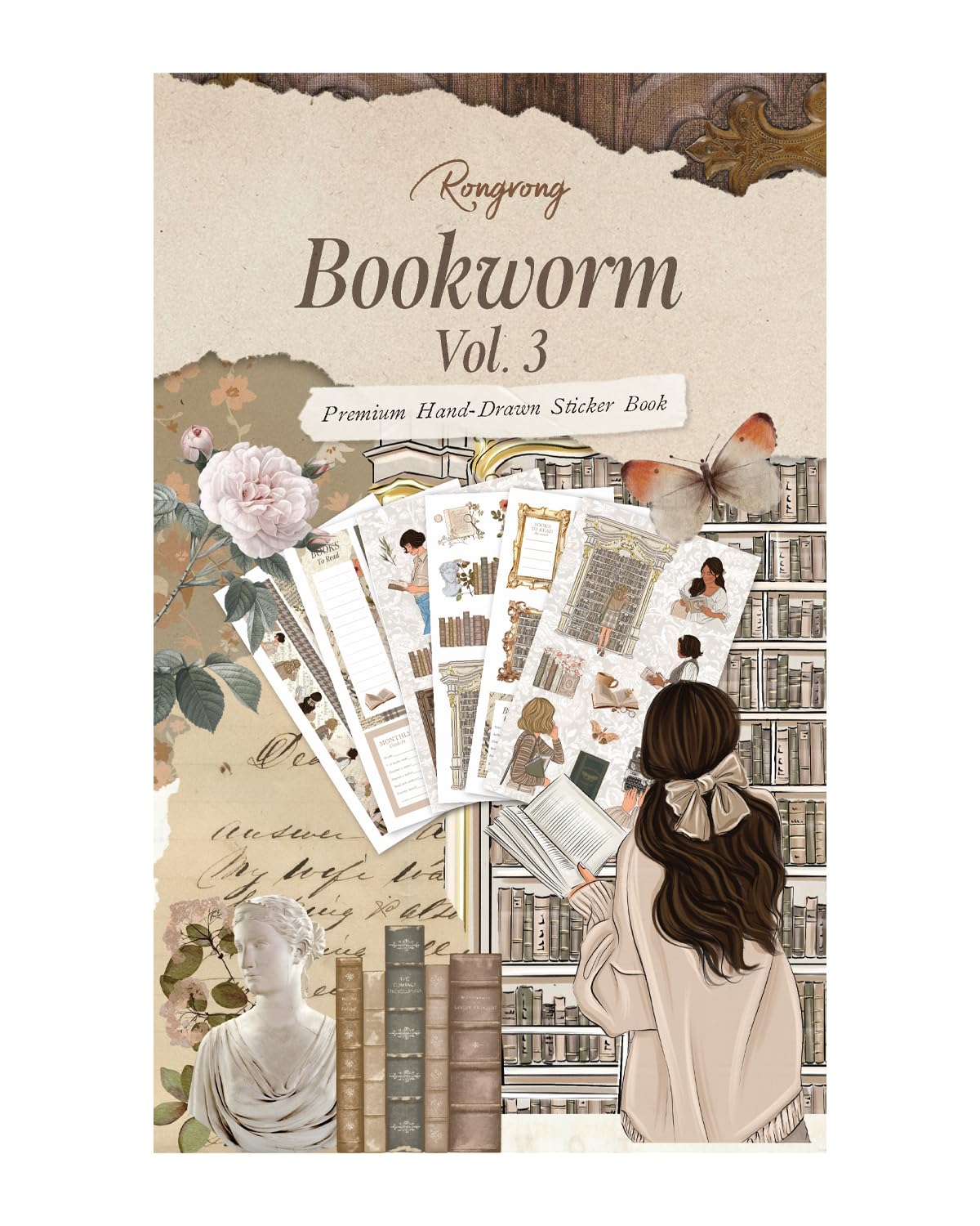 Rongrong Bookworm Planner Stickers Book Volume 3 Theme for Planners, Calendars, Journals – Perfect for Book Lovers – Scrapbook Accessories – 24 Pages