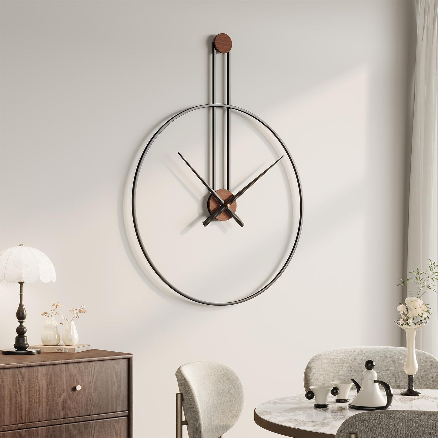 36 Inch Wall Clock Extra Large Minimalist Metal Clock for Living Room Decor, Modern Silent Non Ticking Battery Operated Wall Clocks, Rustic Black Frame Big Decorative Clocks for Office, Bedroom