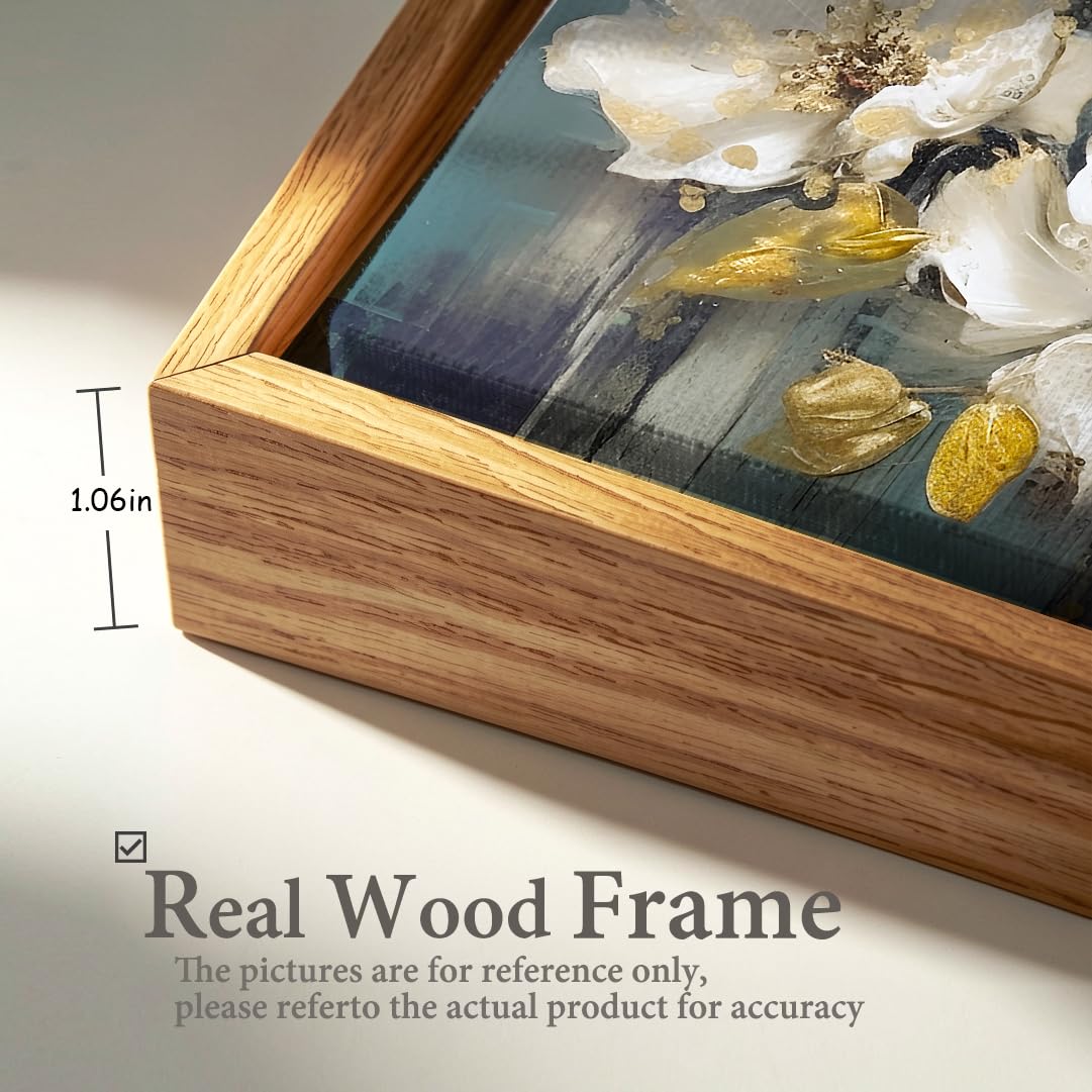 Wall Art Modern Flower Artwork Paintings White Blossom Gold Leaf Butterfly Landscape Picture wall Decor for Living Room Bedroom Kitchen 20"x40" with Framed