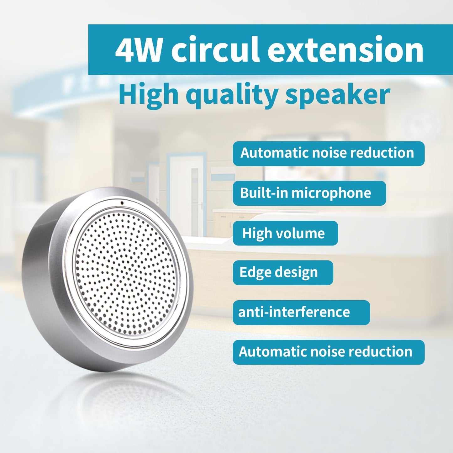 LiwCho Dual-Way Window Intercom System,High Power Speaker,Microphone Speaker for Teller Window, Two Way Interphone for Bank,Hospital,Business,Office.