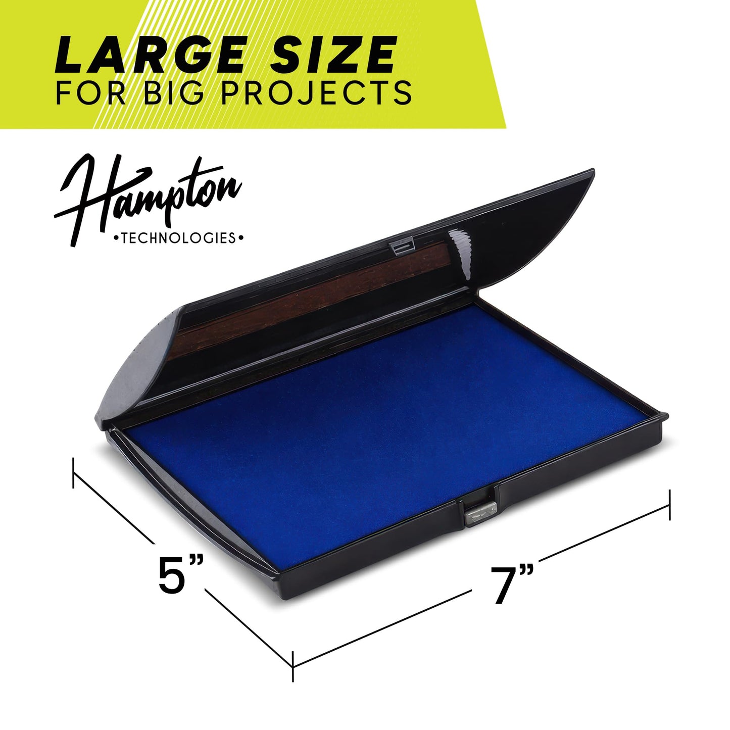Infusion Large Stamp Ink Pad 5" x 7" – Navy Blue Ink Pad for Rubber Stamps, Even Coverage, Crisp Impressions, Long Lasting for Office, Business, Mailing & Craft Use