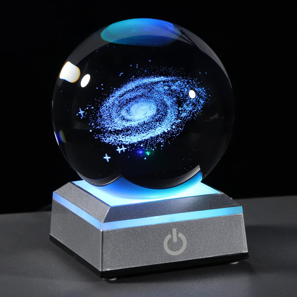 Qianwei 3D Galaxy Crystal Ball Space Astronomy Science Gift Room Decor Lamp