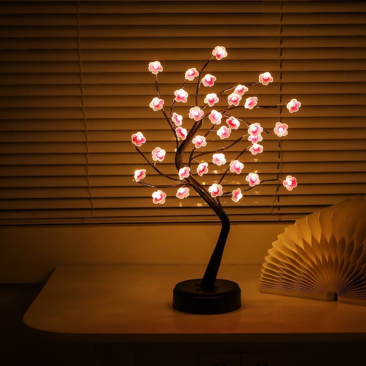 Cherry Blossom Tree Lamp, 18inch 36 Led Bonsai Tree Lights, Battery/USB Operated Japanese Decor Night Lights for Christmas Indoor Decorations Bedroom Home Gift Idea,Warm White
