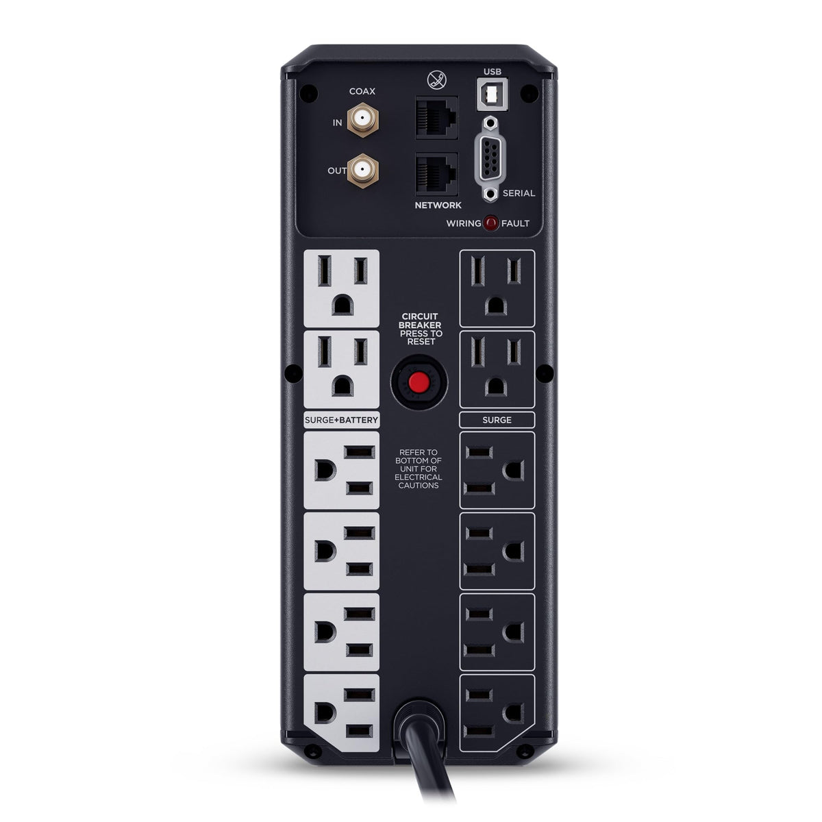 CyberPower CP1500AVRLCD3 Intelligent LCD UPS System, 1500VA/900W, 12 Outlets, 2 USB Ports, AVR, Mini Tower, Black