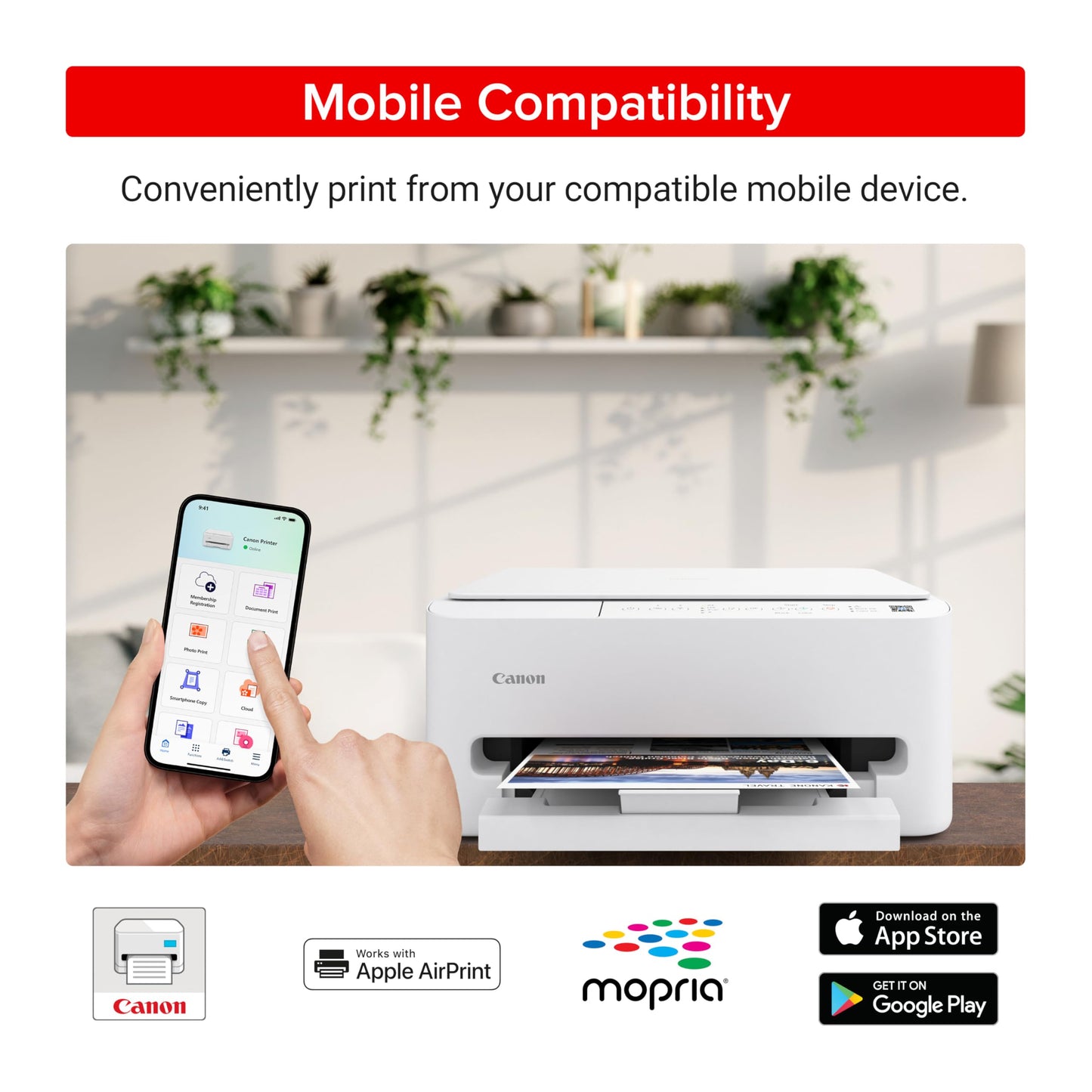 Canon PIXMA TS4320 Wireless Color Inkjet Printer for Duplex Printing, White – Home Printer with Copier/Scanner, Compact Design, Easy Setup, 1 Year Limited Warranty