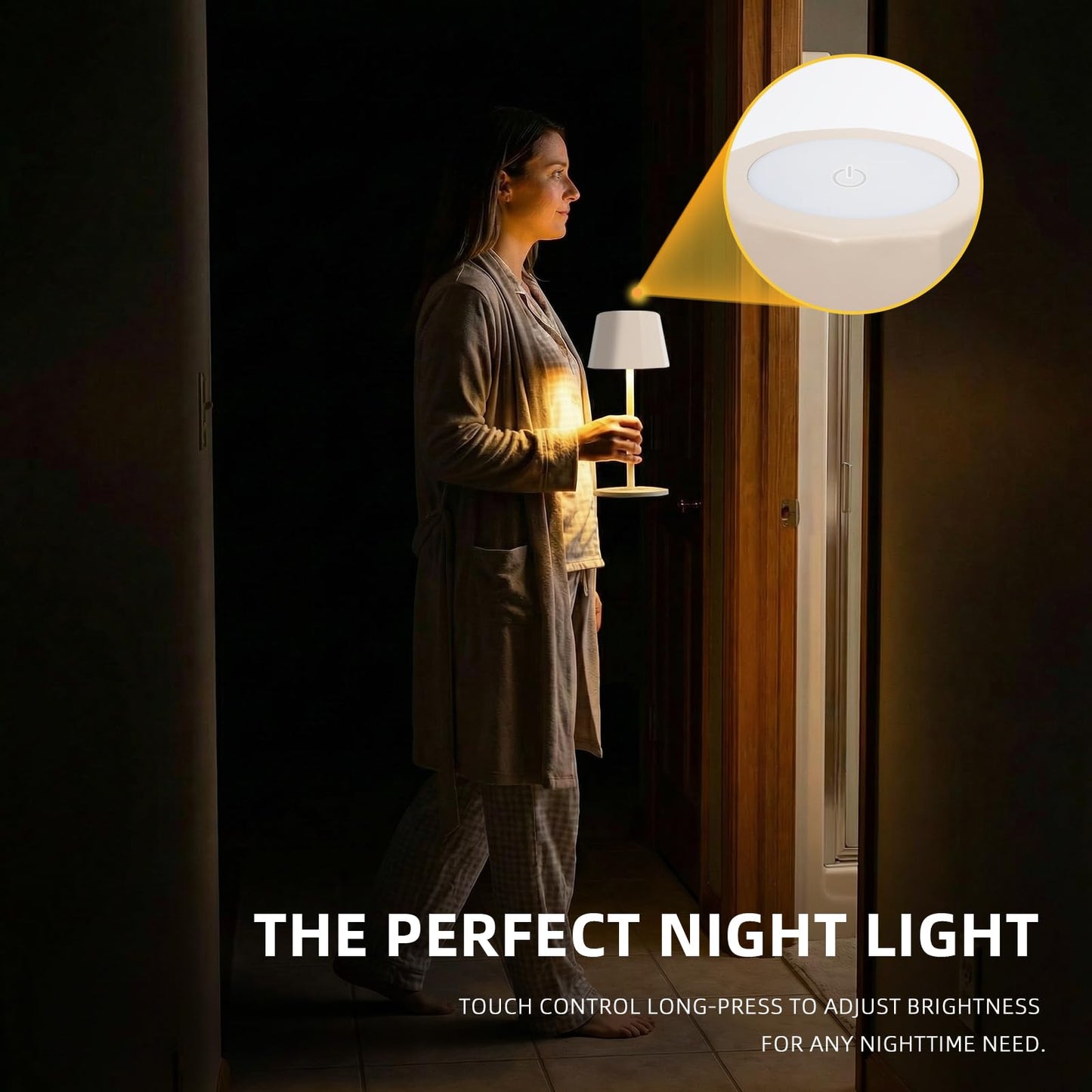 BHOTL Modern 2-in-1 Table Lamp & Bottle Lamp, Pleated Metal Shade Touch Control Lamp | Adjustable Height, Warm Light & RGB, Stepless Dimming, Anti-Tip Design,Trapezoid,Beige