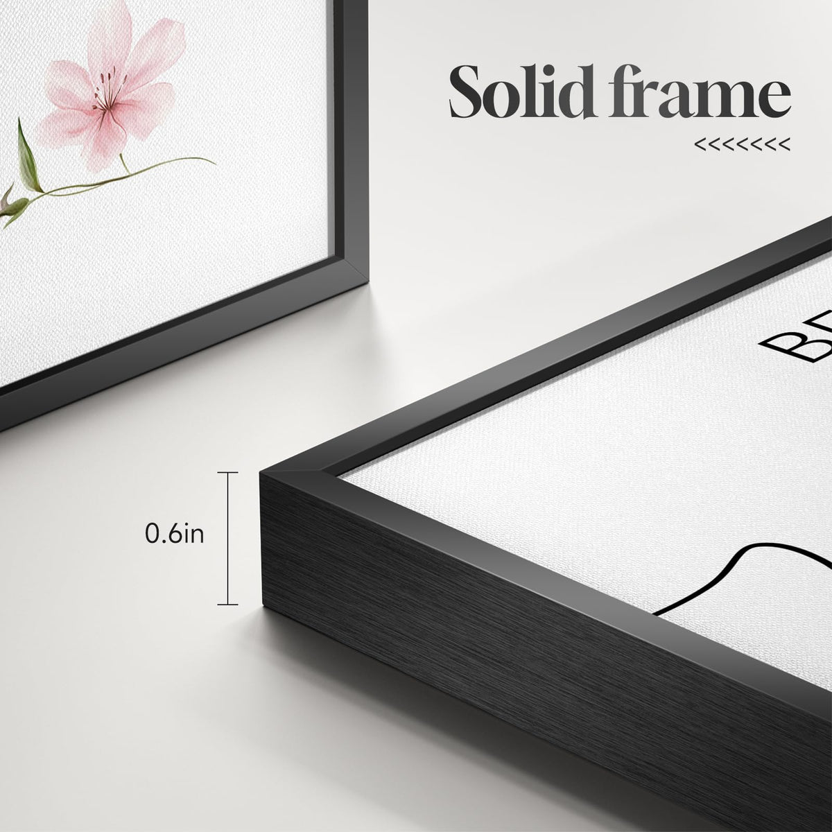 Framed Inspirational Office Wall Art Decor, 6 Piece Modern Motivational Quotes Floral Canvas Prints Artwork for Office Walls, Positive Affirmations Wall Decor for Home, Study Room, 11x14