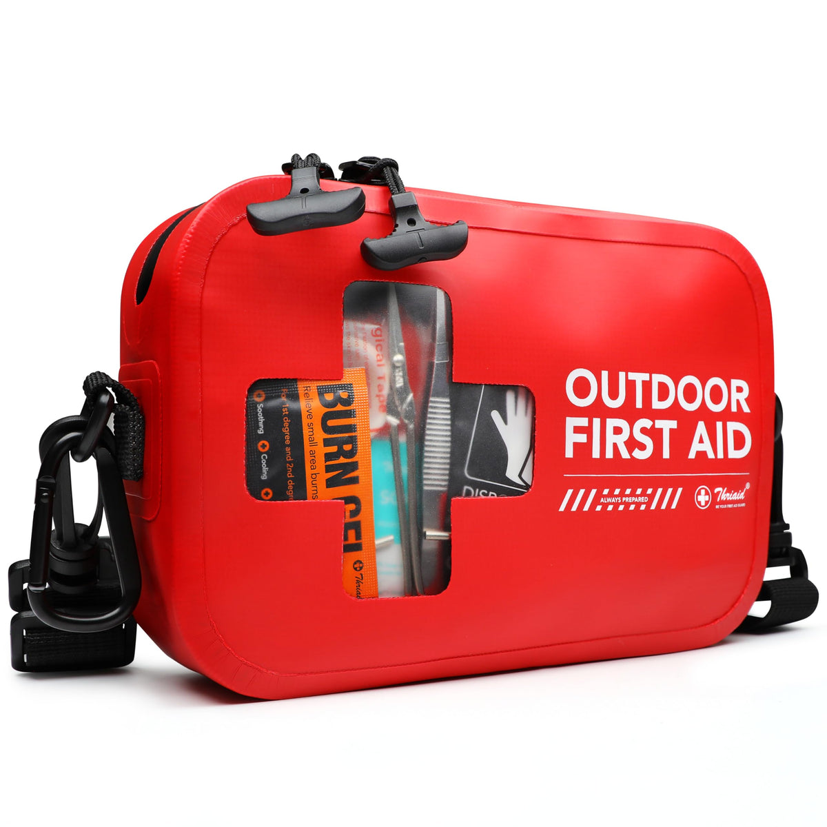 152 PCS Waterproof First Aid Kit, Portable Small Boat Dry Bag Bug Out Bags, Emergency Medical Kit Ideal for Boating, Camping, Fishing, Kayaking, Floating, Red