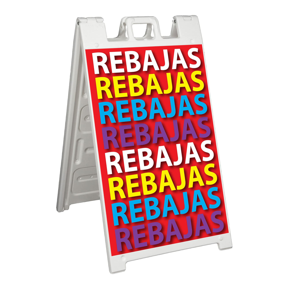 Plasticade Signicade Deluxe A Frame Sidewalk Curb Sign Portable Folding Double Sided Display with Quick Change System for Store Signs, White