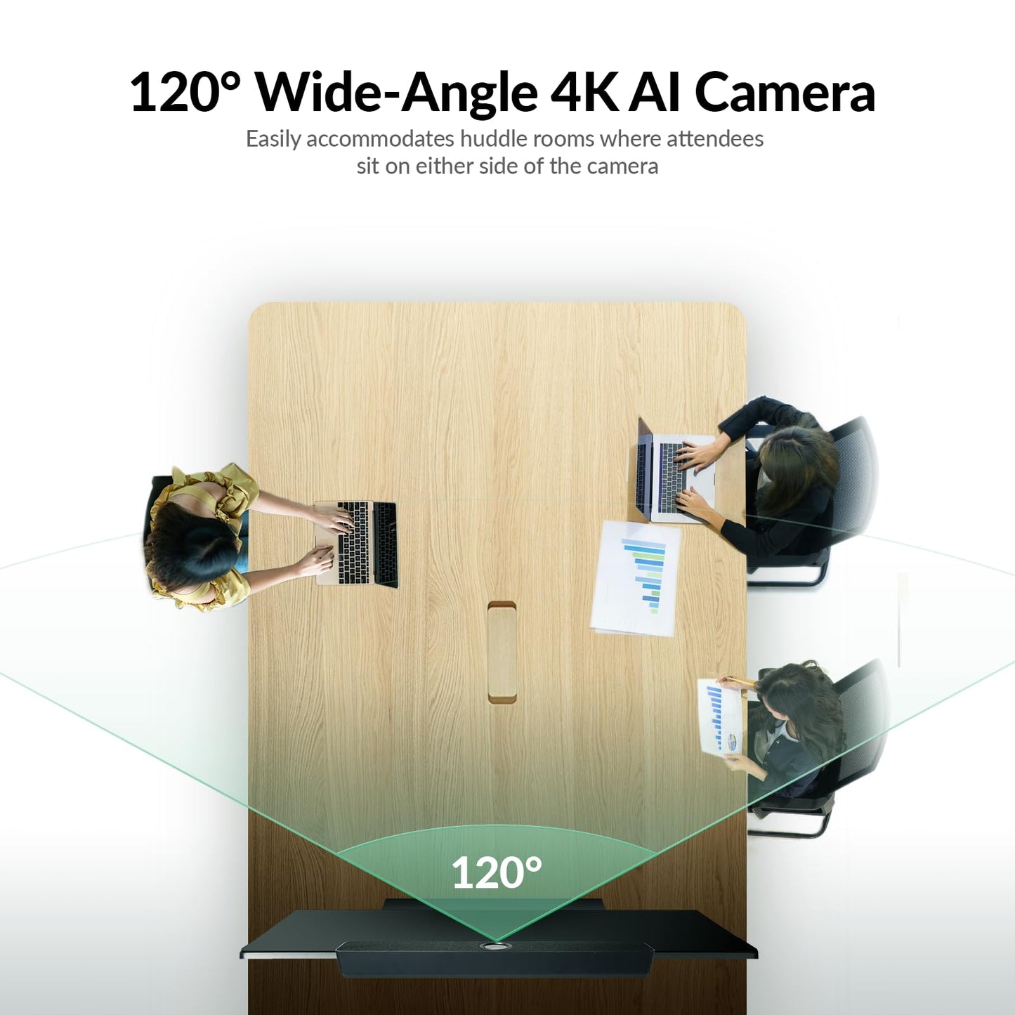 4K Conference Room Camera System with AI Auto Framing, Speaker & Presenter Tracking, Magnetic Privacy Cover, 120° Wide Angle, 5X Zoom, 4-Mic Array & Dual Speakers, USB for Teams, Zoom, Google Meet