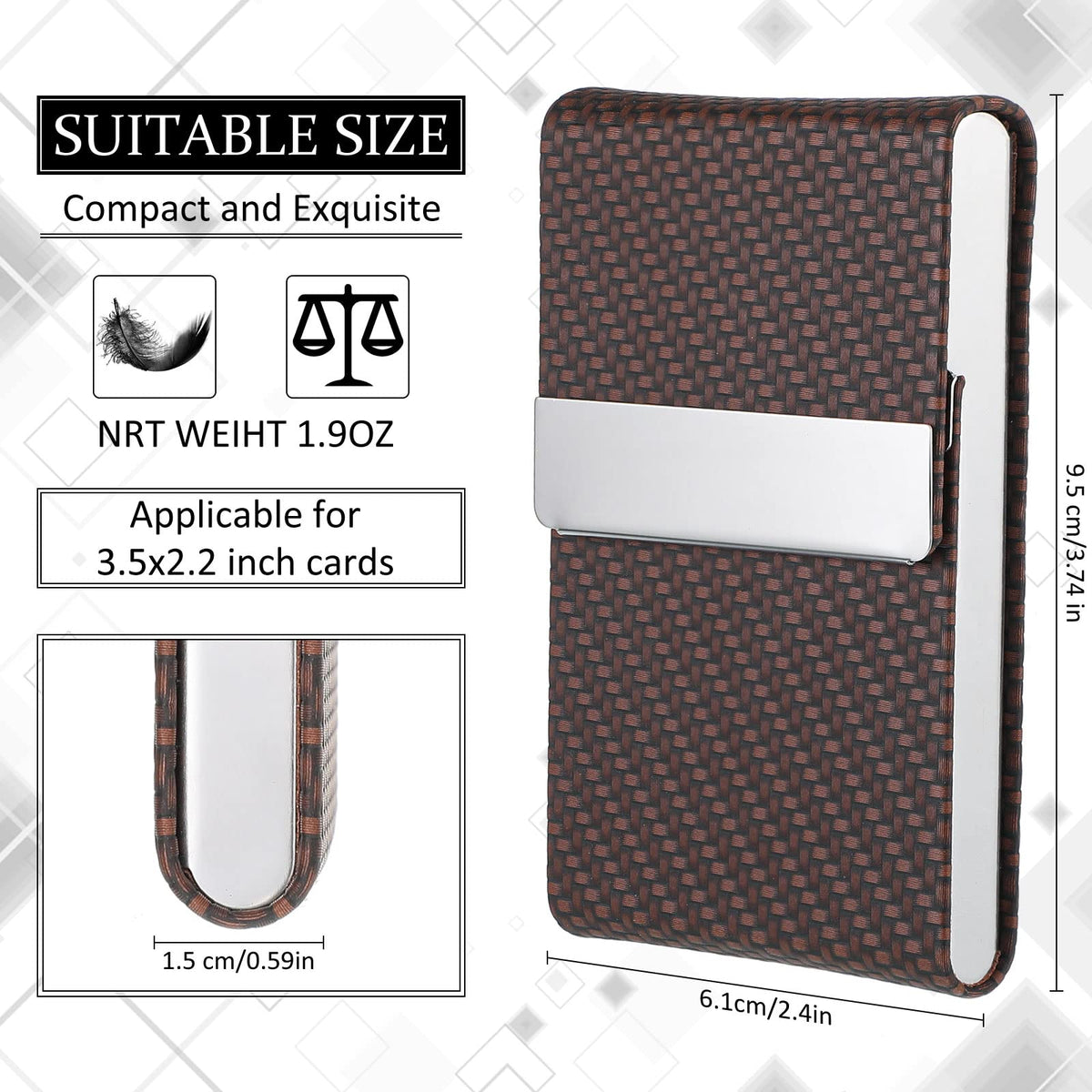 Eaasty 4 Pcs PU Leather Business Card Holder Case with Magnetic Clasp Pocket RFID Blocking Metal Business Card Holder Wallet Organizer(Multicolor,Classic Style)
