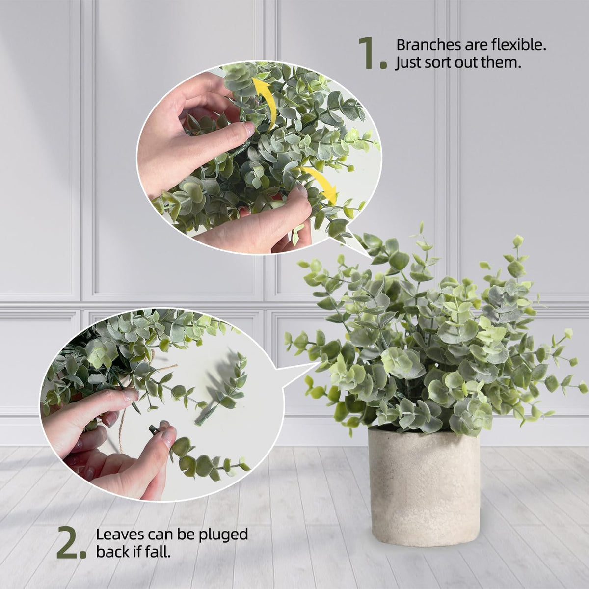 PENGYEE 3 Pack Small Fake Plants in Farmhouse Pulp Pot for Home Decor, Artificial Agave Plants Indoor, Small Faux Plants Indoor for Bathroom Bedroom Shelf Desk Office Table Kitchen Room Greenery Decor