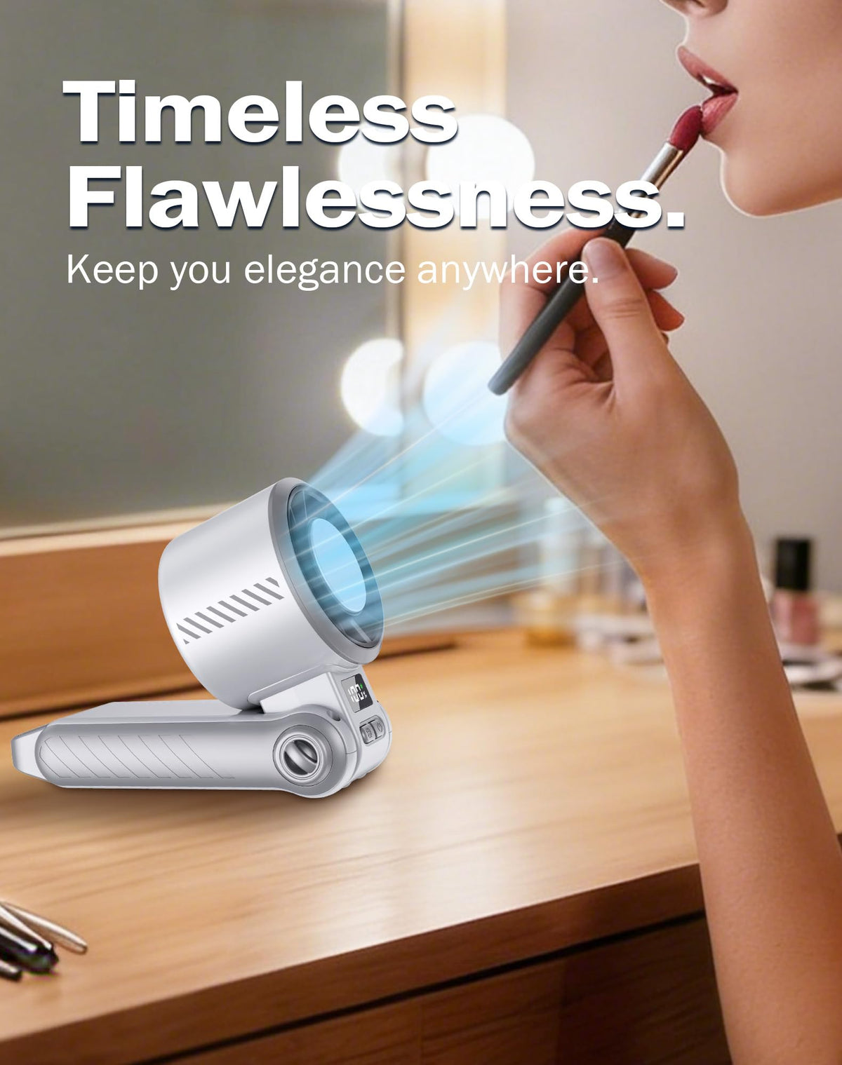 Taiofan Portable Handheld Fan with Cooling Ice Function, Rechargeable Mini Personal Fan, 5 Speeds Strong Wind, Quiet USB Travel Fan for Outdoor, Office, Summer Heat