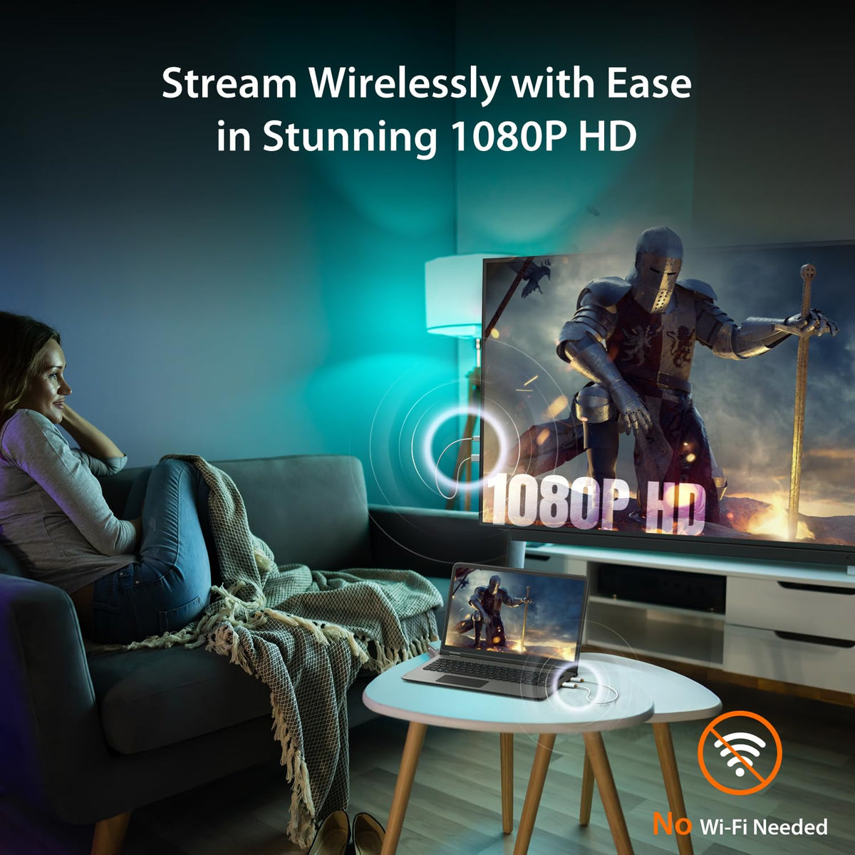 j5create ScreenCast Mini Wireless HDMI Transmitter and Receiver, 1080p@60Hz 5G+2.4G Low Latency FHD Wireless Display Adapter for Streaming from Laptop/Tablet/Phone to TV/Monitor/Projector (JVAW65)