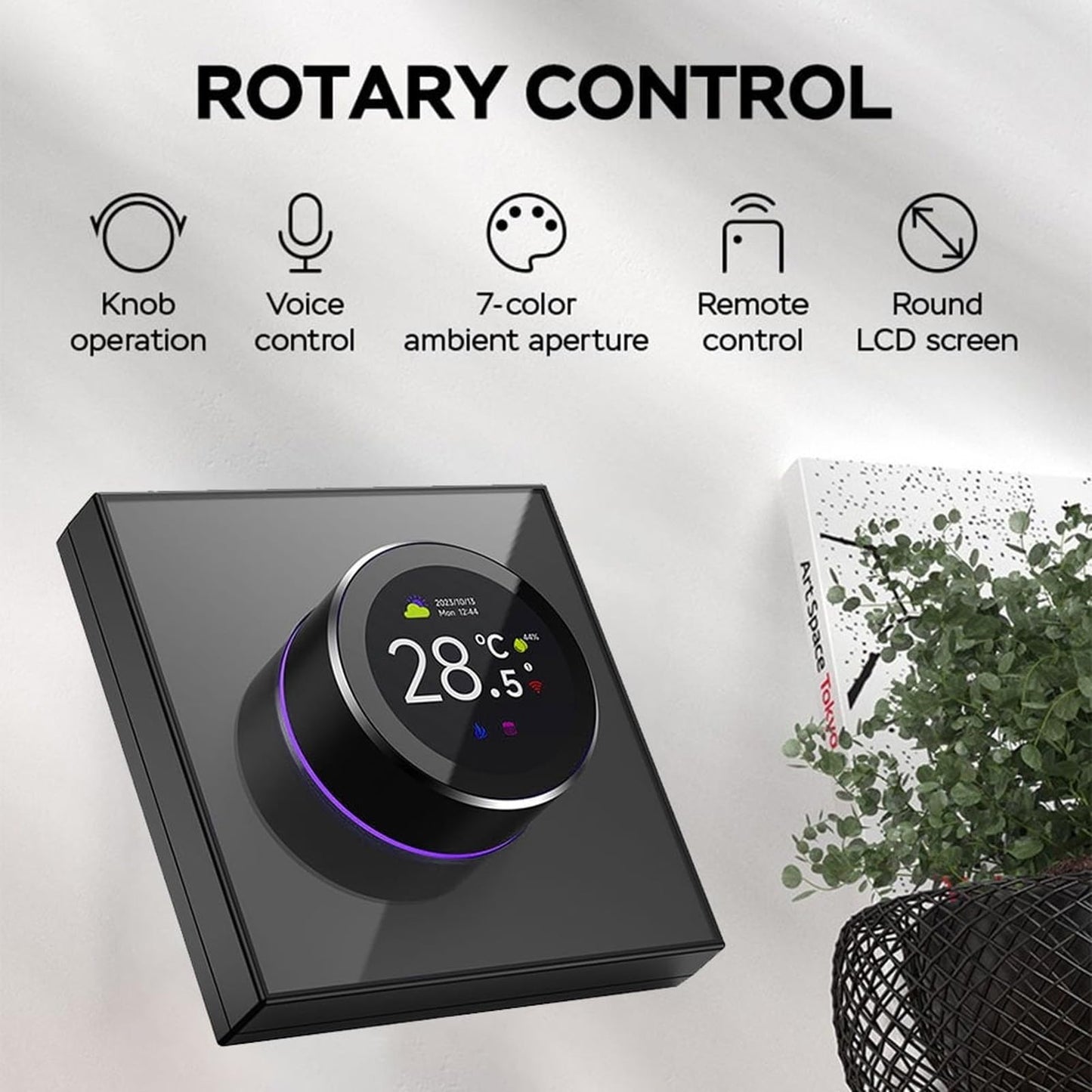 WiFi Smart Thermostat,Temperature Controller,Smart Thermostat for Home,Voice Compatible with Tuya,Heating Digital Thermometer with 1.32in TFT Screen