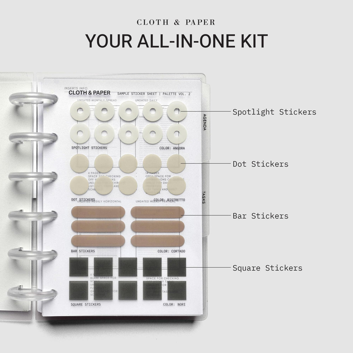 Cloth & Paper FORMA Modular Planner System – Premium Discbound CP Petite Undated Planner with Clear Discs, Covers, Dividers, Today Tab, Stickers & Inserts – Customizable Refillable Planning Organizer