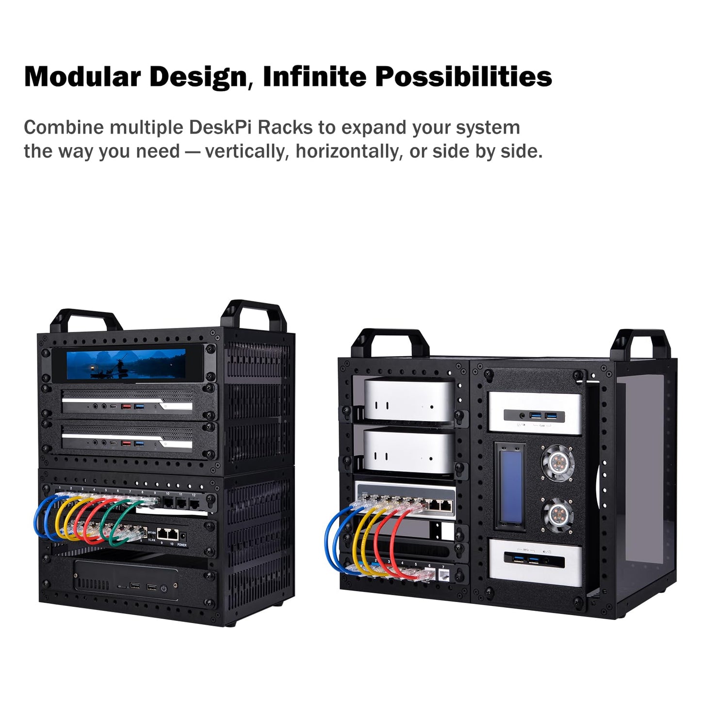 GeeekPi DeskPi RackMate TT Mini Server Cabinet for Mini PC, Network, Servers, Audio, and Video Equipment