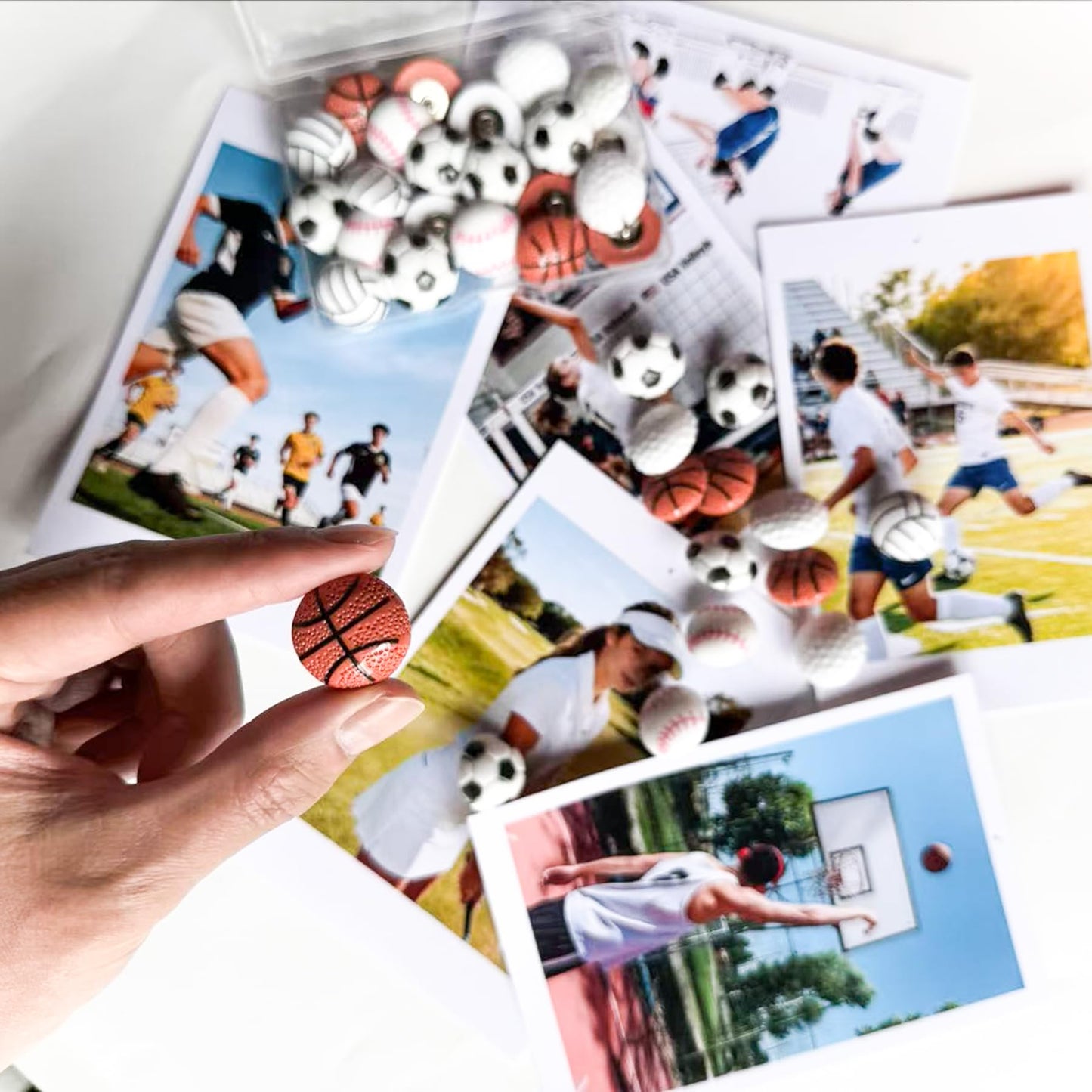 Push Pins for Wall,25Pcs Sports Decorative Push Pins, Thumb Tacks for Bulletin Board, Photos Wall & Maps, Desk Decor for School Offices (Volleyball)