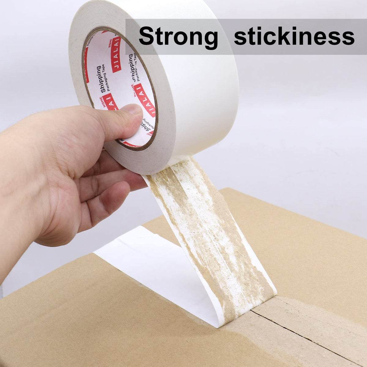 JIALAI HOME 5-Pack White Duct Tape, 2 inches x 30 Yards, 8.27 mil Thickness, Heavy Duty, Strong, Flexible, No Residue, All-Weather and Tear by Hand - for Patch, Protect and Temporary Repairs