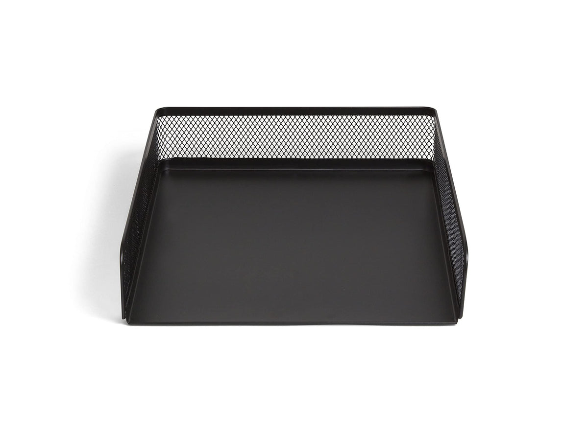 TRU RED Front‑Load Stackable Metal Letter Tray – Desktop Paper Organizer for Office Files & Documents