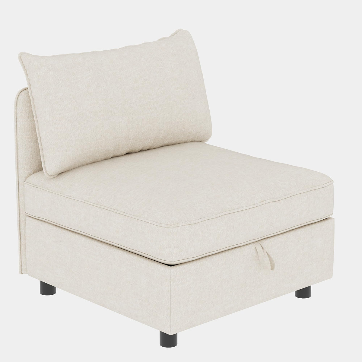 GDFStudio 2 Pieces Armless Loveseat Sofa with Storage, Convertible Small Couches for Small Spaces with Back Cushions, Modular Fabric Deep Seat Home Sofa for Living Room Office Apartment, Beige